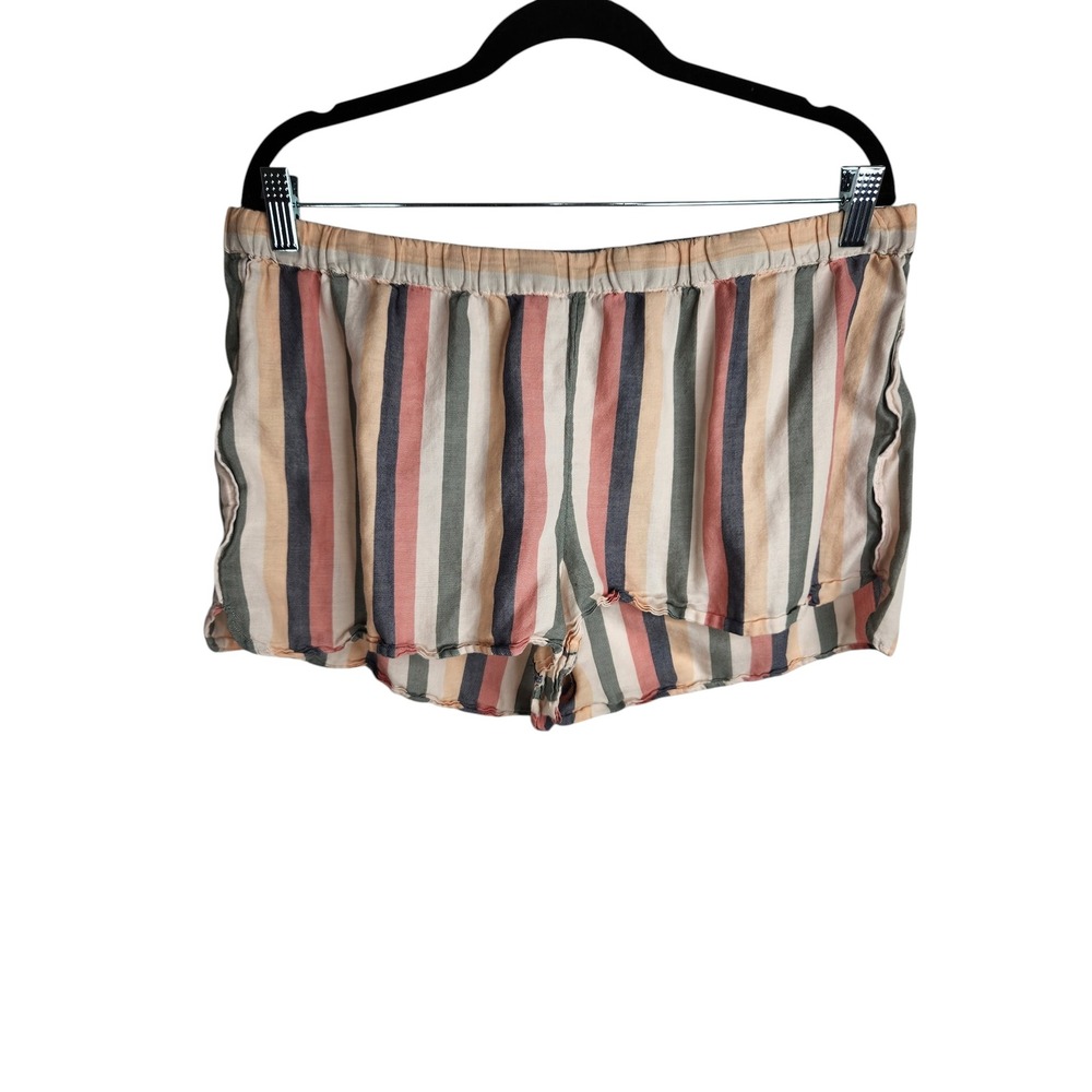 Madewell Striped Cotton Bedtime Pajama Shorts Size XXL Multicolor Elastic Waist